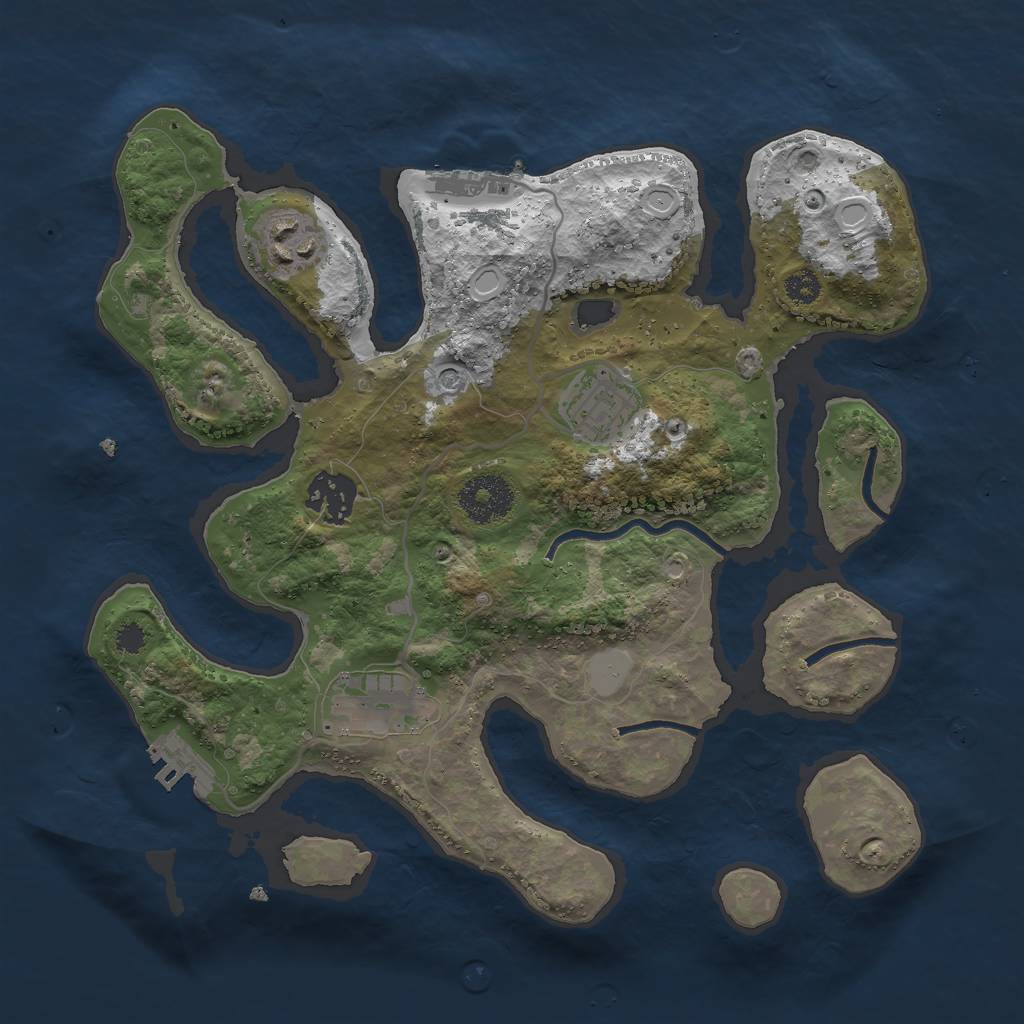 Rust Map: Procedural Map, Size: 3000, Seed: 712226, 12 Monuments