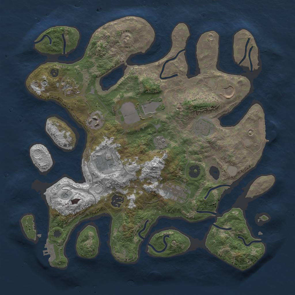 Rust Map: Procedural Map, Size: 3550, Seed: 440560, 17 Monuments