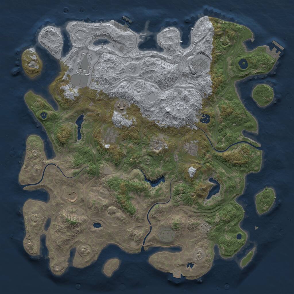 Rust Map: Procedural Map, Size: 4500, Seed: 88664617, 15 Monuments