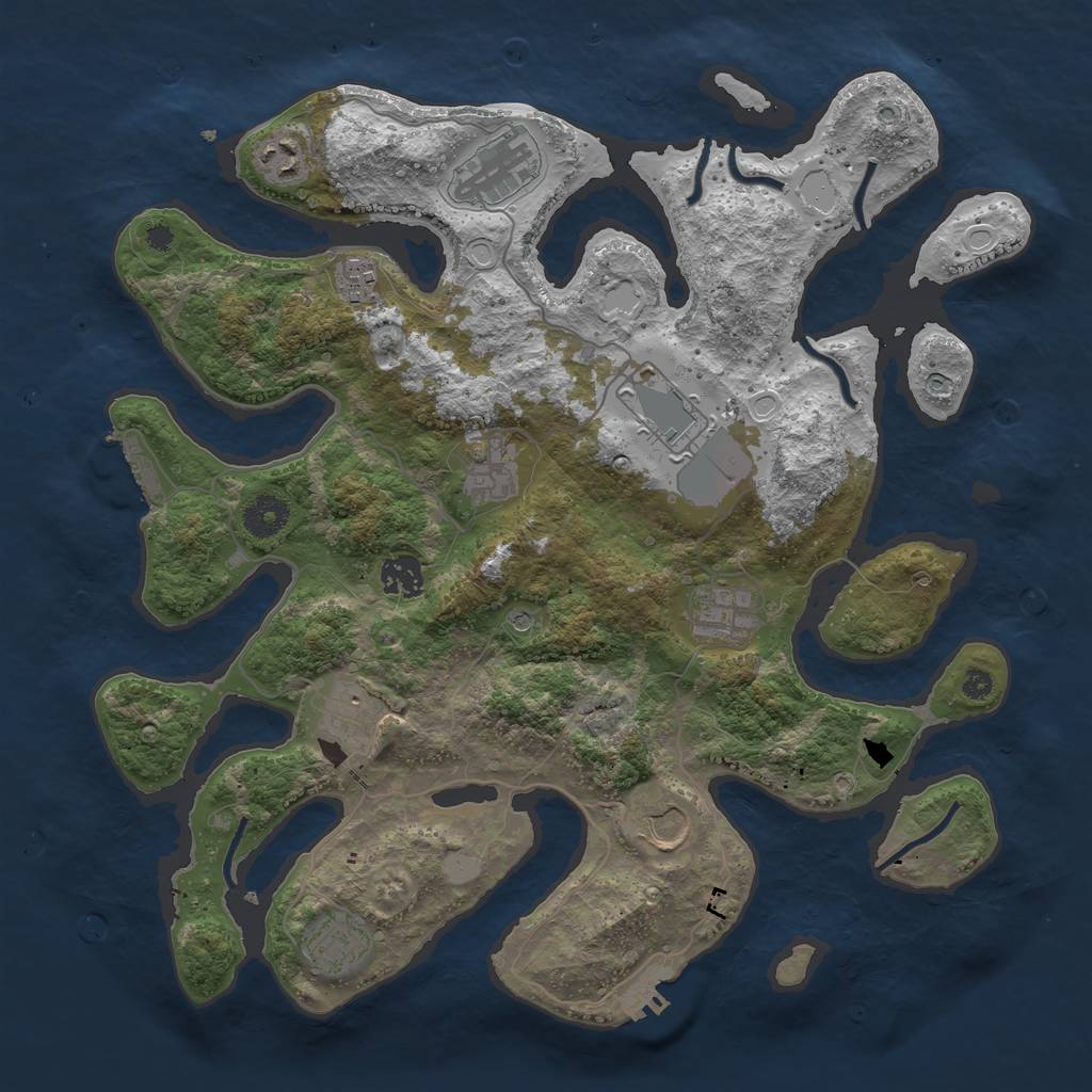 Rust Map: Procedural Map, Size: 3750, Seed: 20031971, 18 Monuments