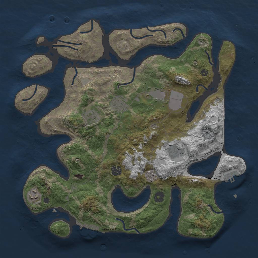 Rust Map: Procedural Map, Size: 3600, Seed: 301670002, 15 Monuments
