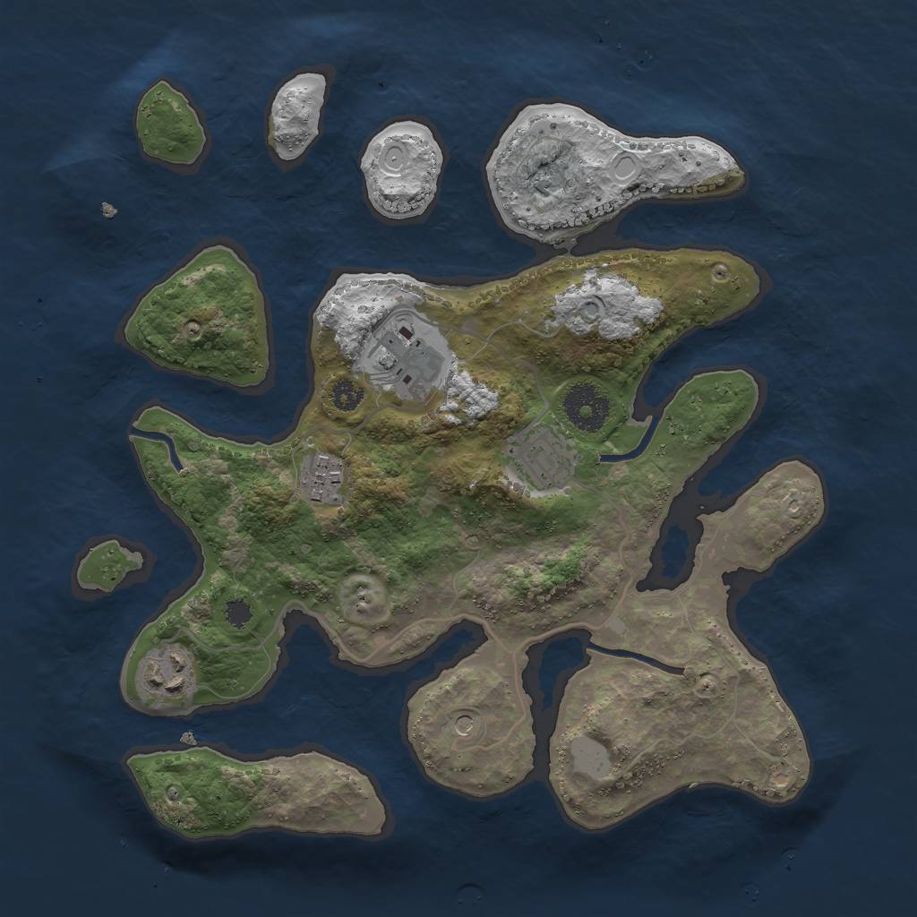 Rust Map: Procedural Map, Size: 3000, Seed: 11934210, 10 Monuments