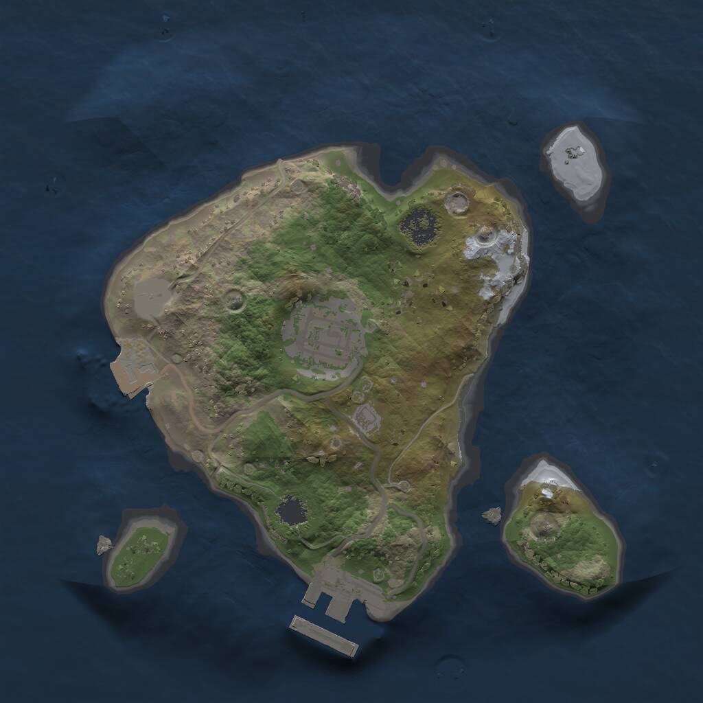 Rust Map: Procedural Map, Size: 2000, Seed: 34207385, 3 Monuments