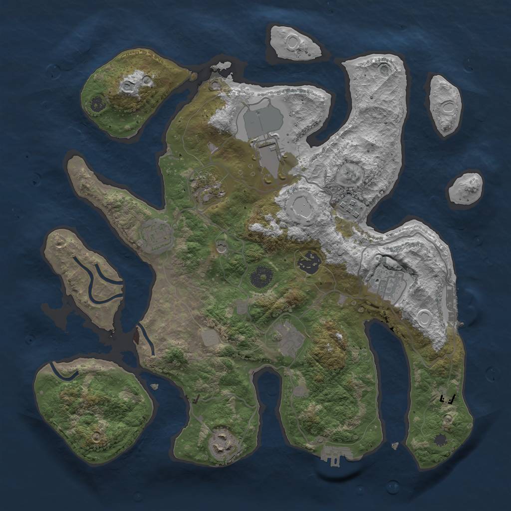 Rust Map: Procedural Map, Size: 3500, Seed: 1557814518, 16 Monuments