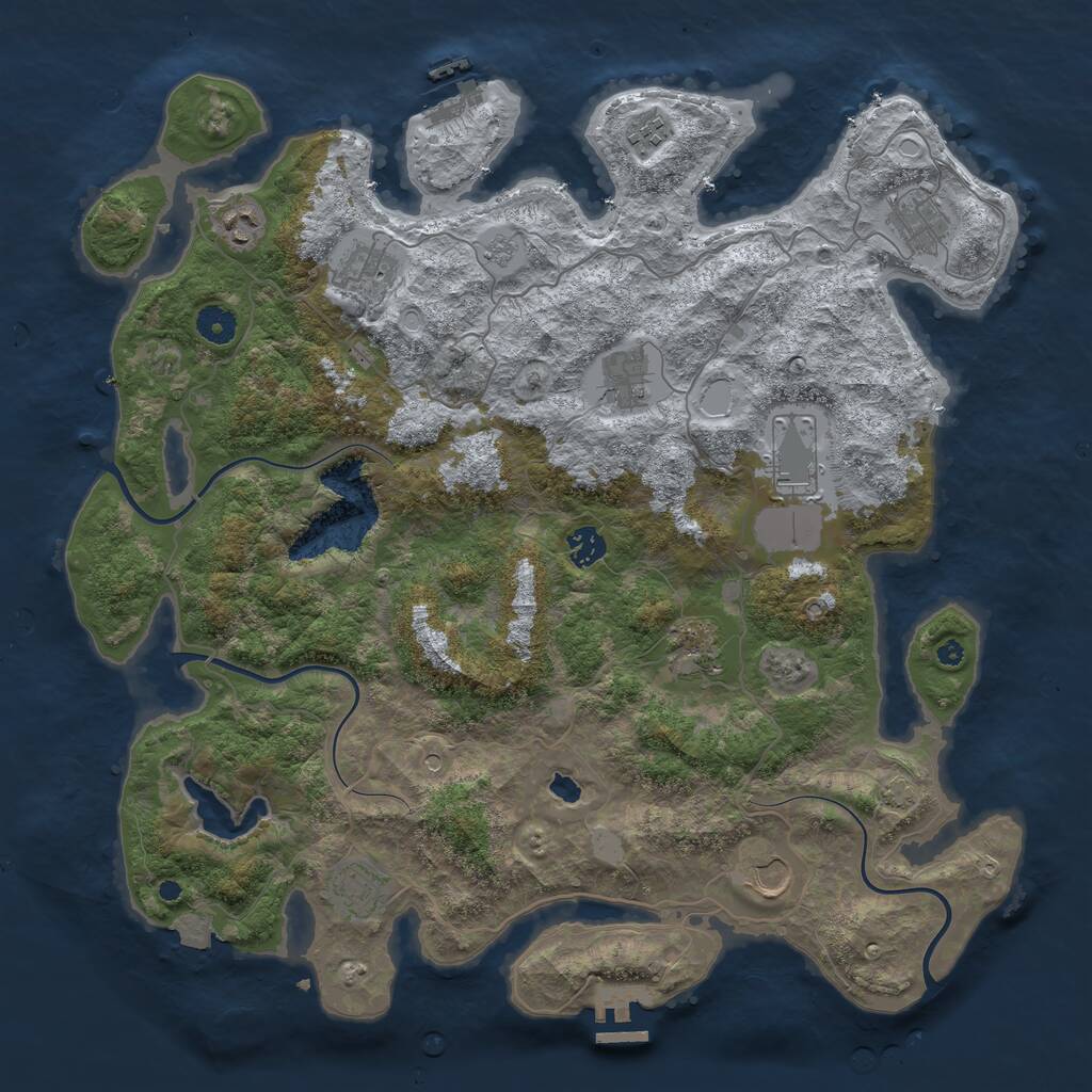 Rust Map: Procedural Map, Size: 4200, Seed: 7265678, 16 Monuments
