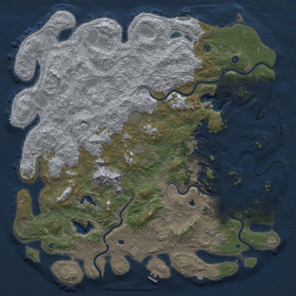 Rust Map: Procedural Map, Size: 6000, Seed: 200175654, 17 Monuments
