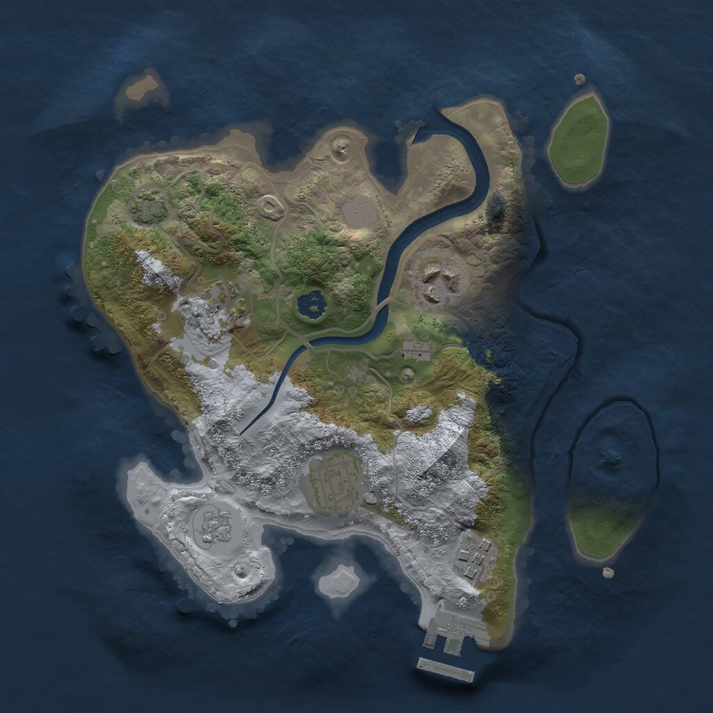 Rust Map: Procedural Map, Size: 2500, Seed: 29551869, 8 Monuments