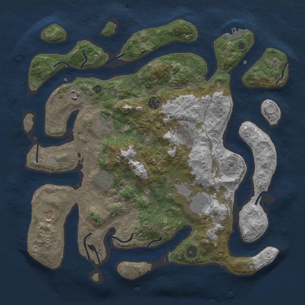 Rust Map: Procedural Map, Size: 4000, Seed: 1734007578, 15 Monuments