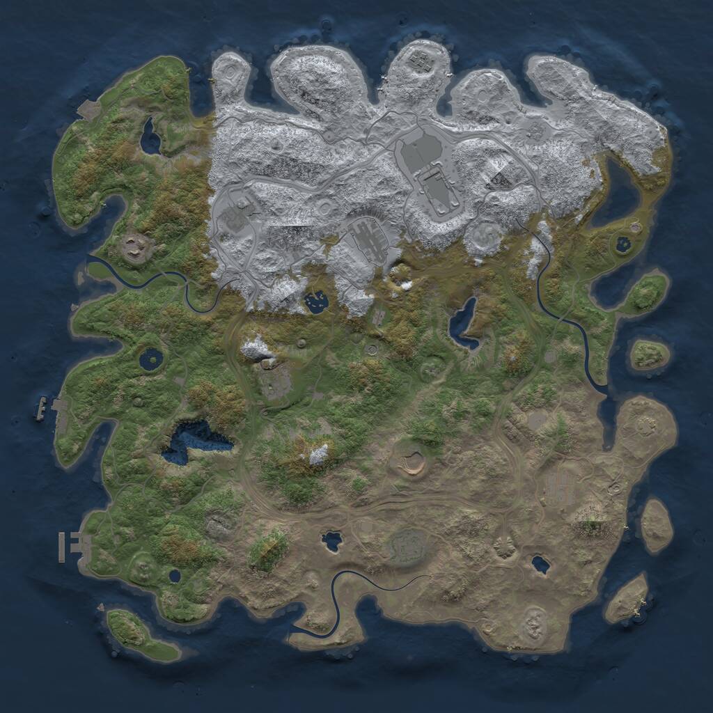 Rust Map: Procedural Map, Size: 4700, Seed: 20170129, 16 Monuments