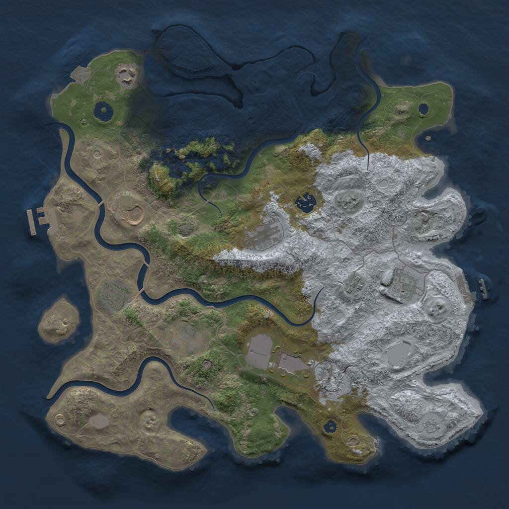 Rust Map: Procedural Map, Size: 3950, Seed: 1592267287, 16 Monuments