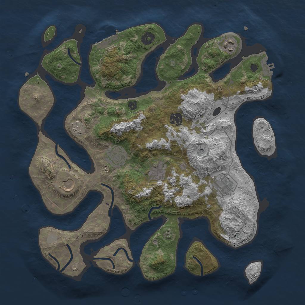 Rust Map: Procedural Map, Size: 3500, Seed: 28226, 15 Monuments
