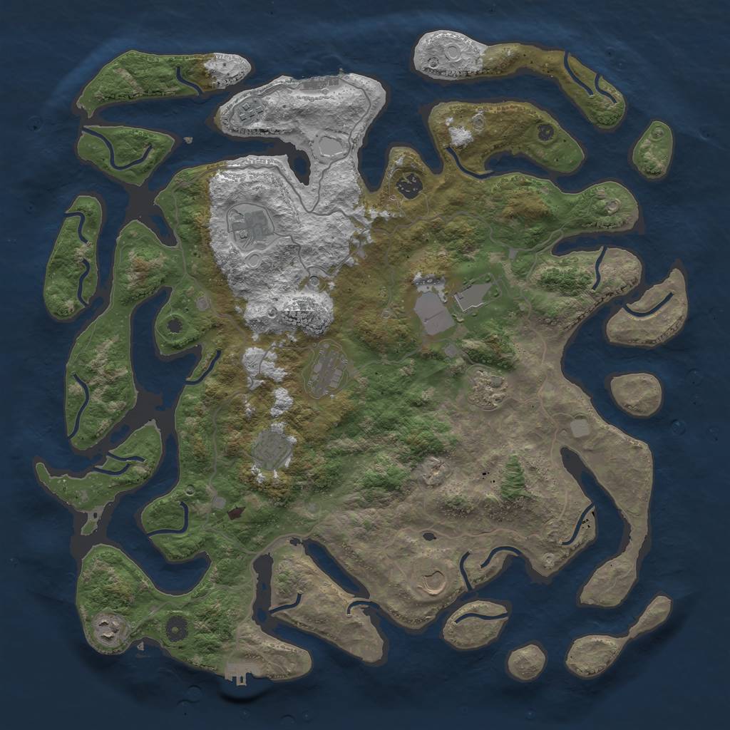 Rust Map: Procedural Map, Size: 4500, Seed: 6655789, 17 Monuments