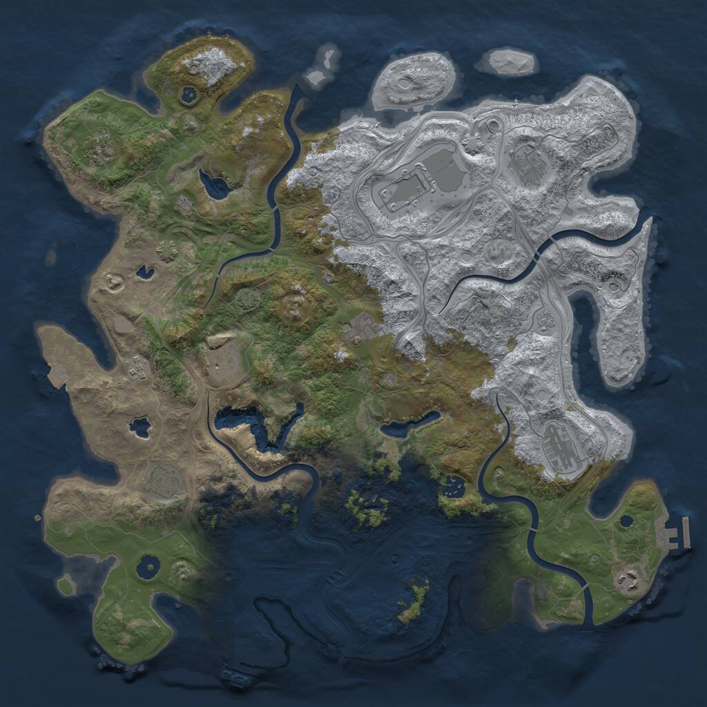 Rust Map: Procedural Map, Size: 4500, Seed: 2124117882, 16 Monuments