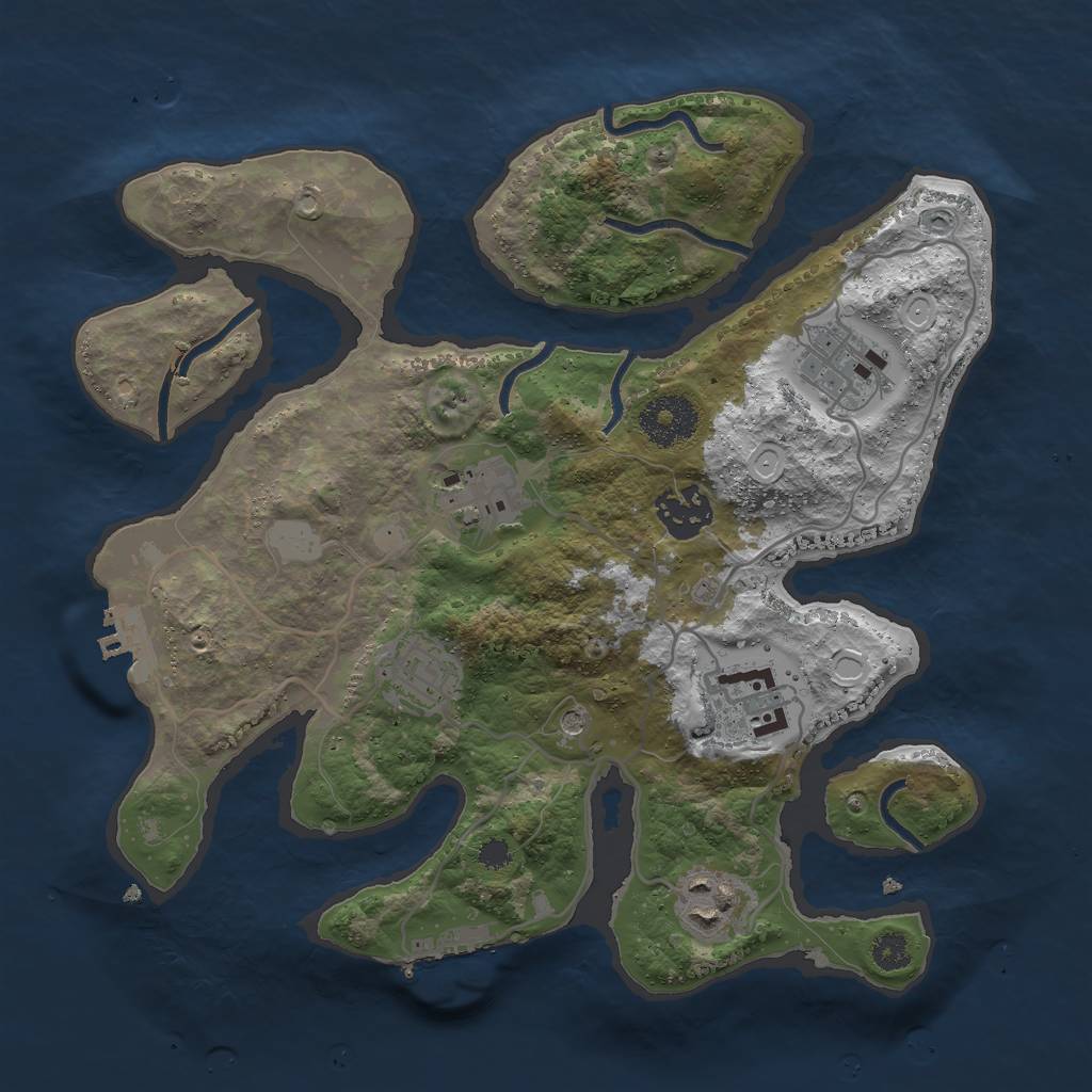 Rust Map: Procedural Map, Size: 3000, Seed: 363500, 14 Monuments