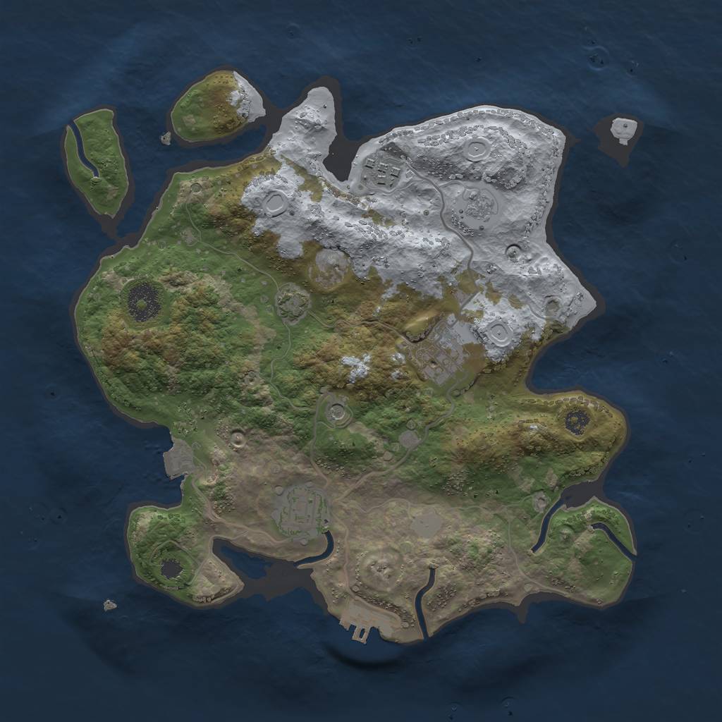 Rust Map: Procedural Map, Size: 3000, Seed: 459607, 10 Monuments