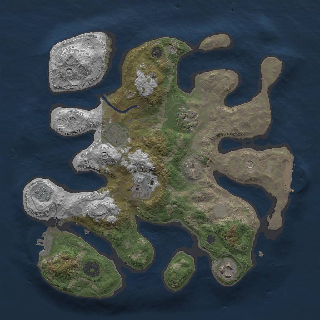 Rust Map: Procedural Map, Size: 3000, Seed: 121454, 13 Monuments