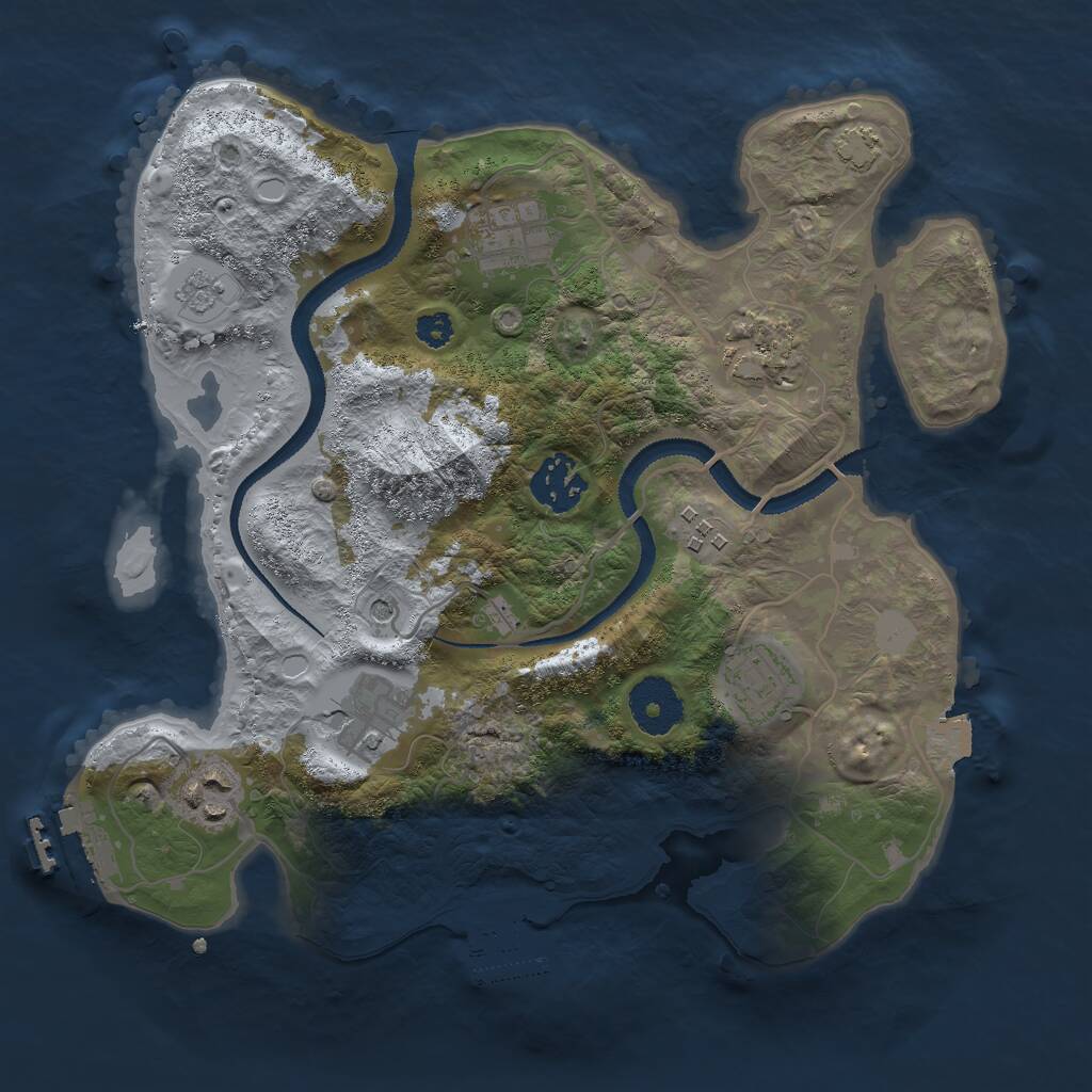 Rust Map: Procedural Map, Size: 3000, Seed: 495951, 13 Monuments