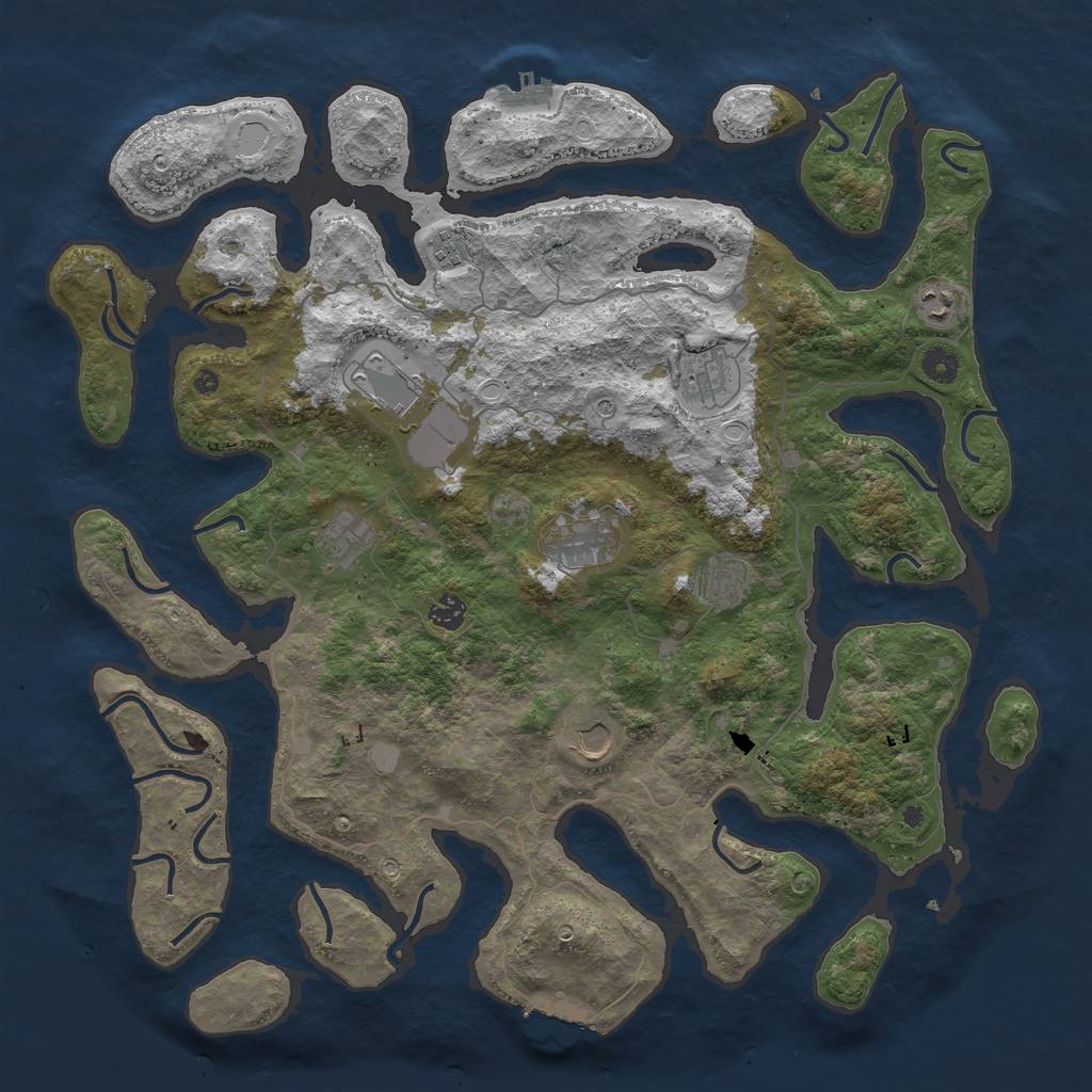 Rust Map: Procedural Map, Size: 4500, Seed: 335666, 17 Monuments