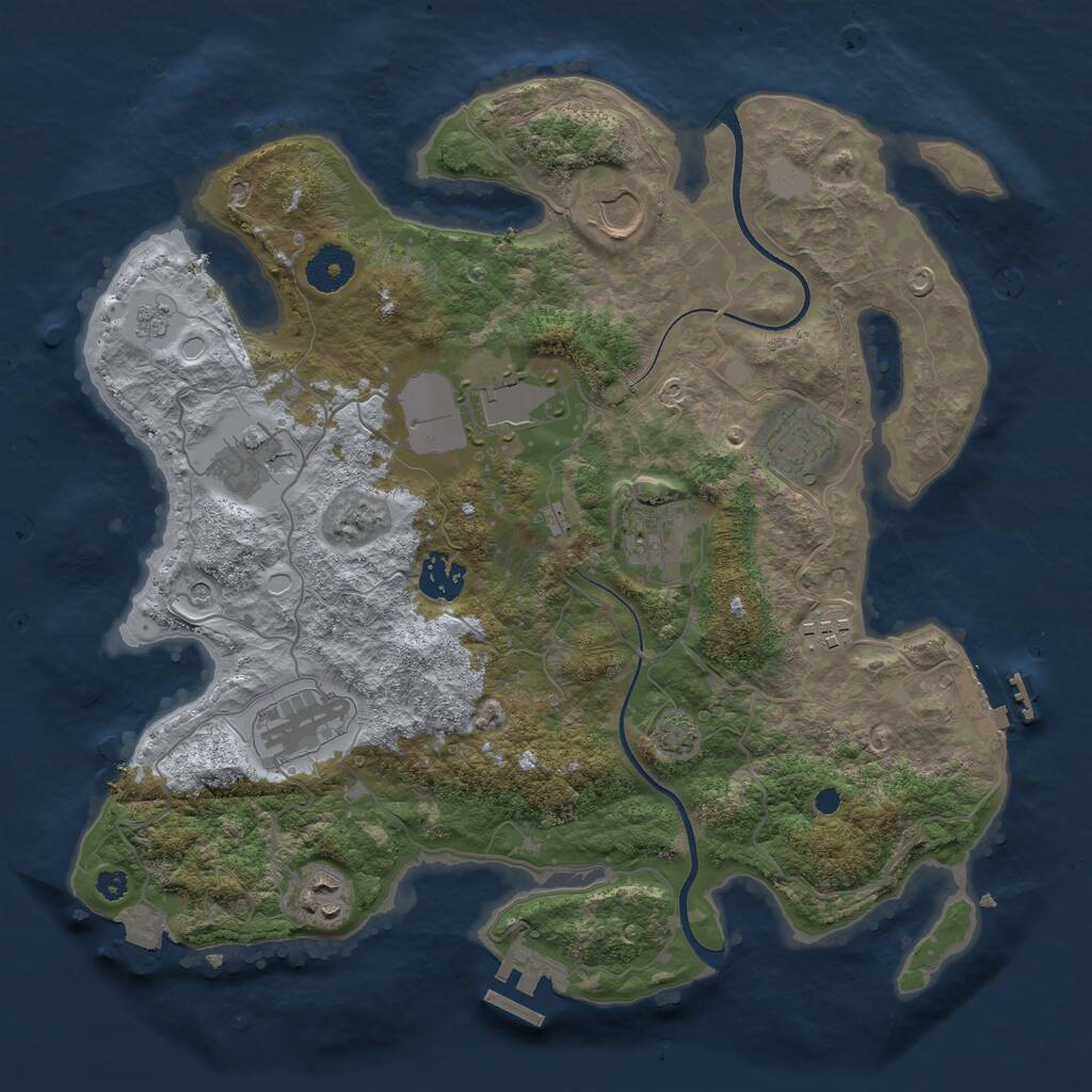Rust Map: Procedural Map, Size: 3500, Seed: 1234512, 15 Monuments