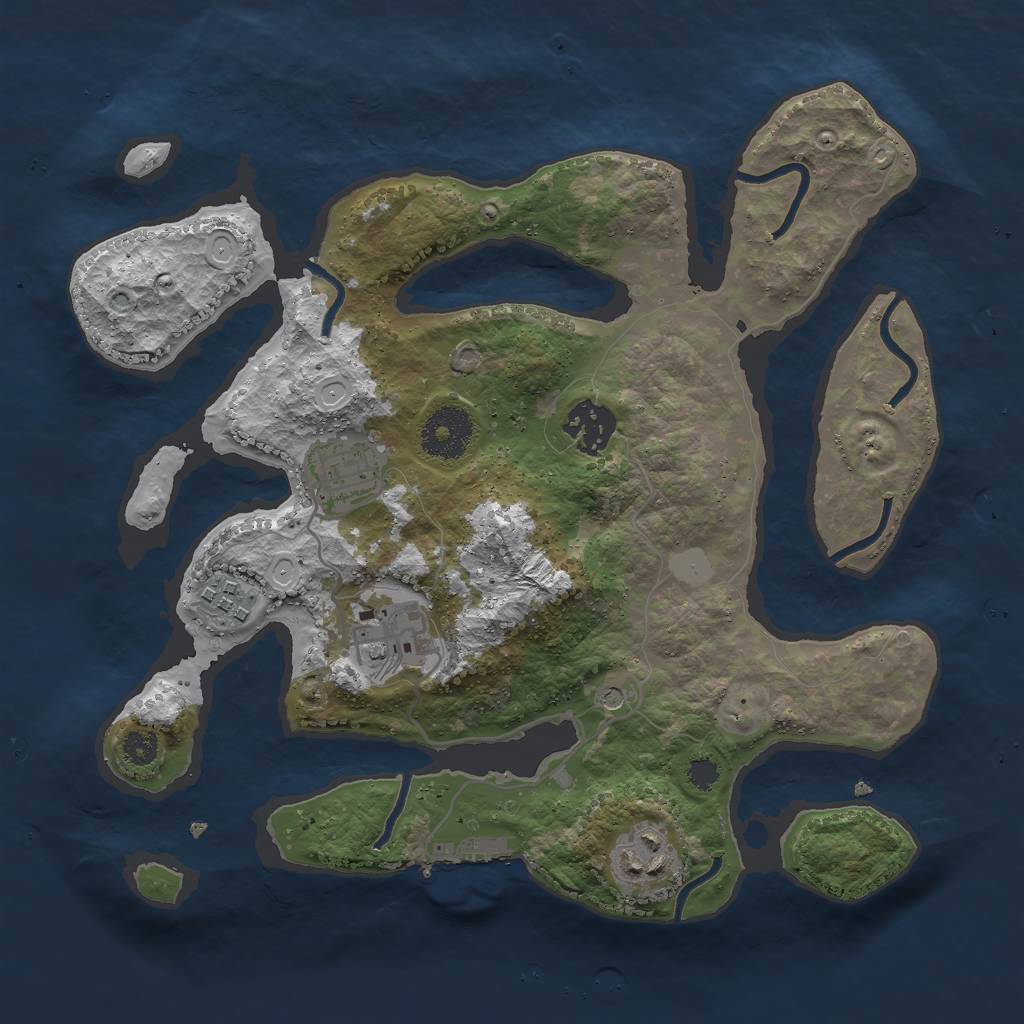Rust Map: Procedural Map, Size: 3000, Seed: 744912, 12 Monuments