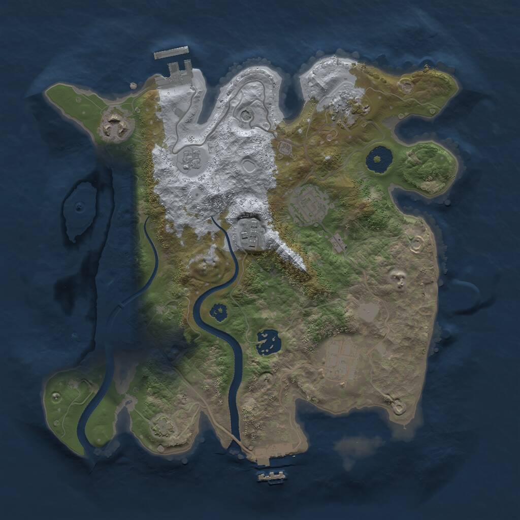 Rust Map: Procedural Map, Size: 3000, Seed: 446176, 12 Monuments