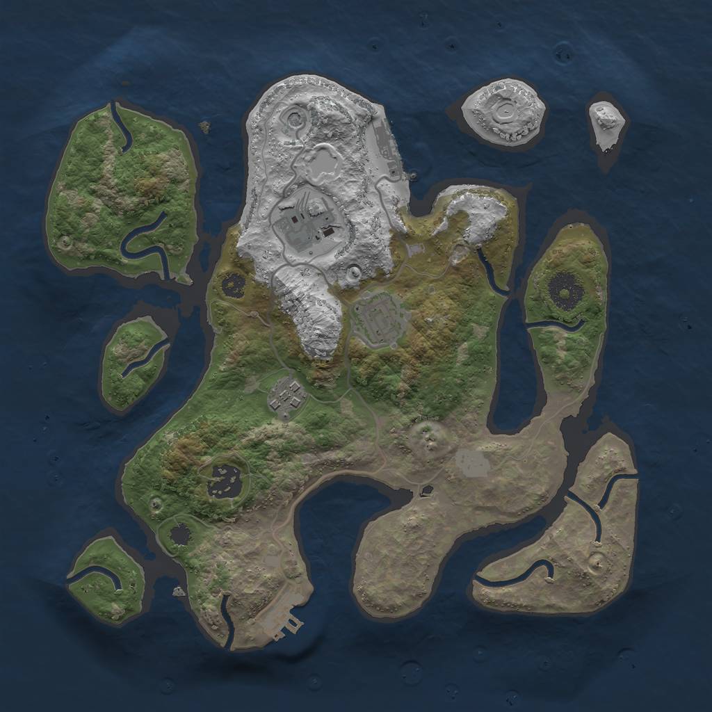 Rust Map: Procedural Map, Size: 2984, Seed: 1, 12 Monuments