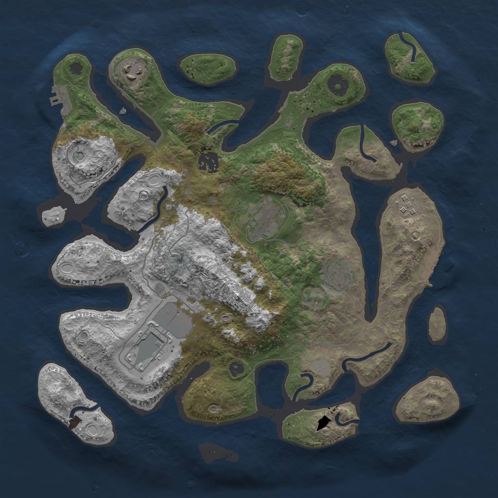 Rust Map: Procedural Map, Size: 3500, Seed: 217867, 14 Monuments