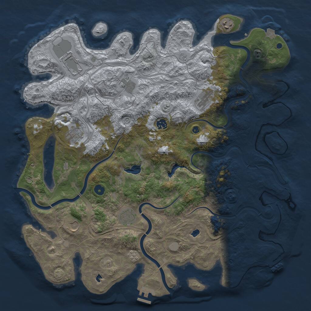 Rust Map: Procedural Map, Size: 4500, Seed: 376402713, 15 Monuments