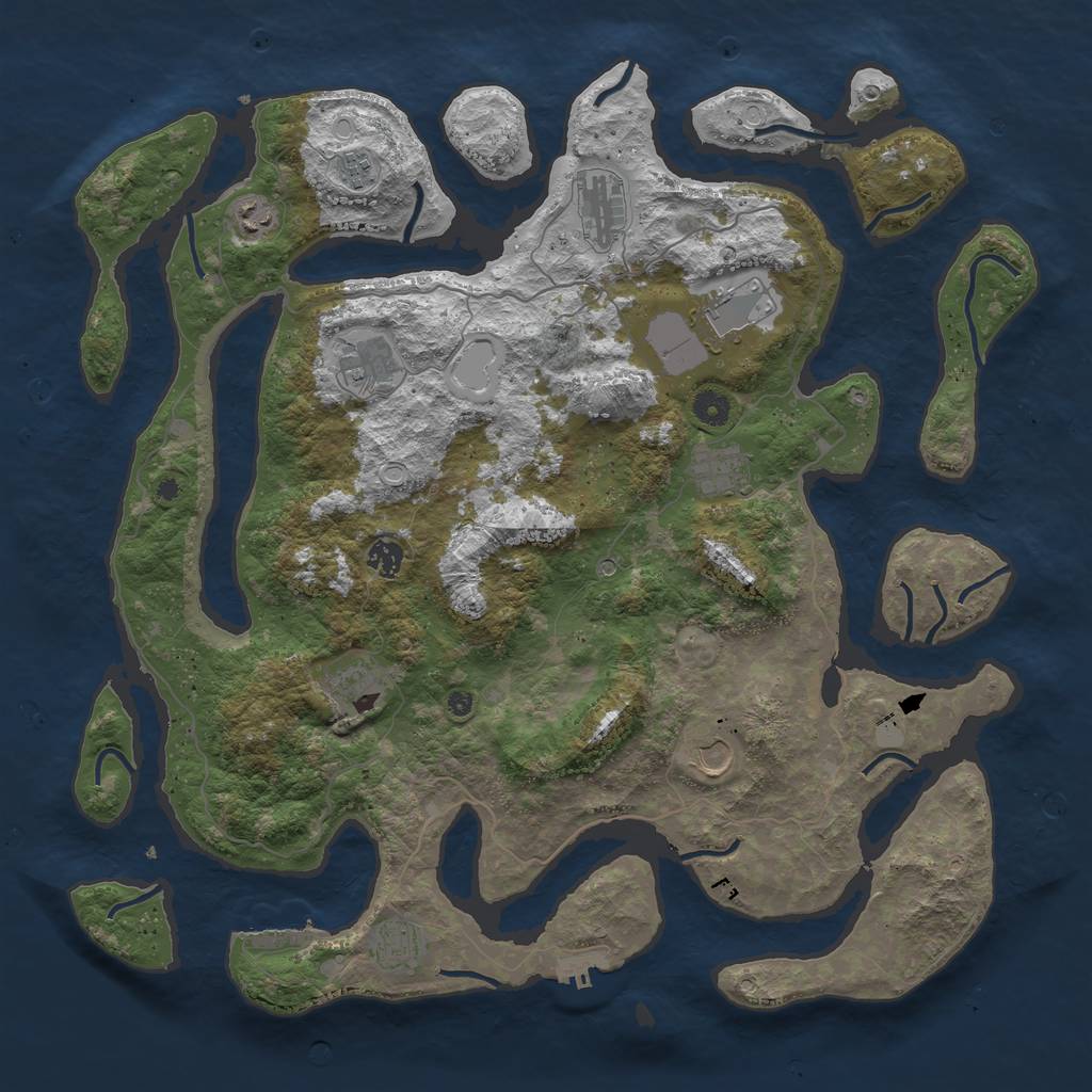 Rust Map: Procedural Map, Size: 4500, Seed: 422265826, 18 Monuments