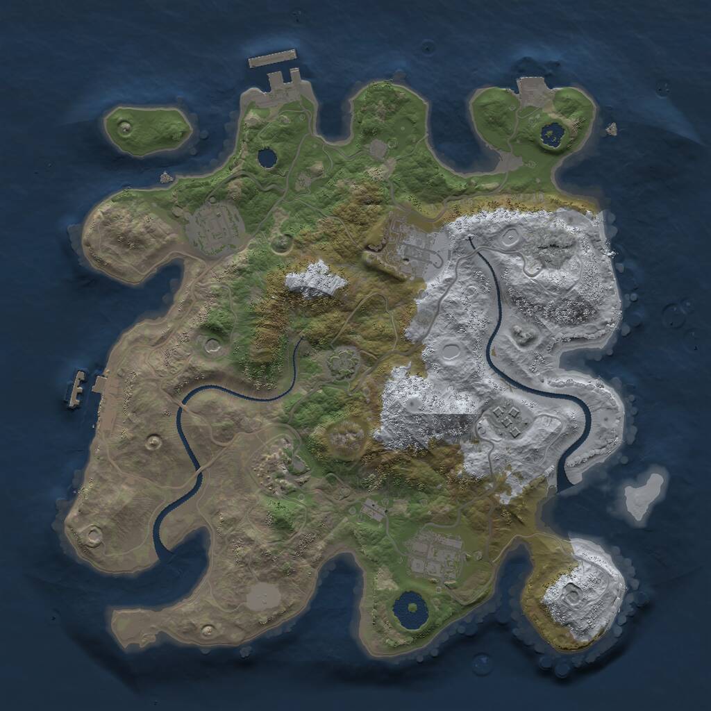 Rust Map: Procedural Map, Size: 3000, Seed: 51265658, 10 Monuments