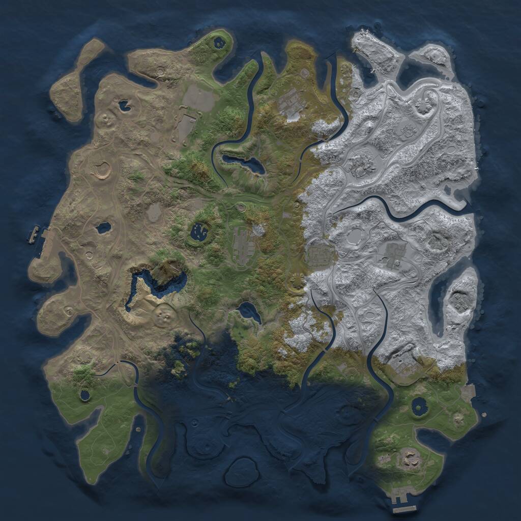 Rust Map: Procedural Map, Size: 4500, Seed: 112725990, 17 Monuments