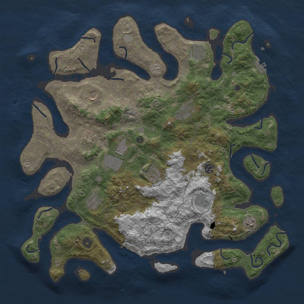 Rust Map: Procedural Map, Size: 4500, Seed: 3255476, 19 Monuments