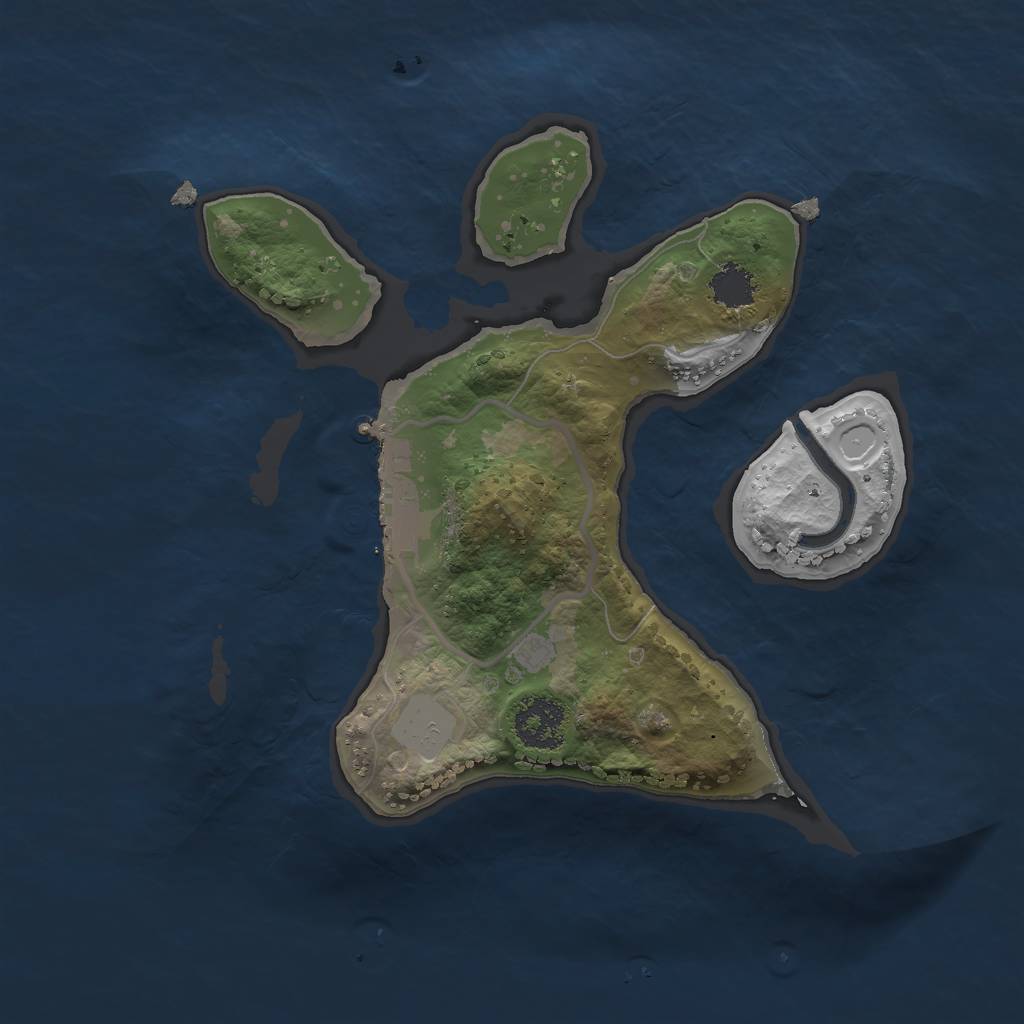 Rust Map: Procedural Map, Size: 2000, Seed: 233837, 6 Monuments