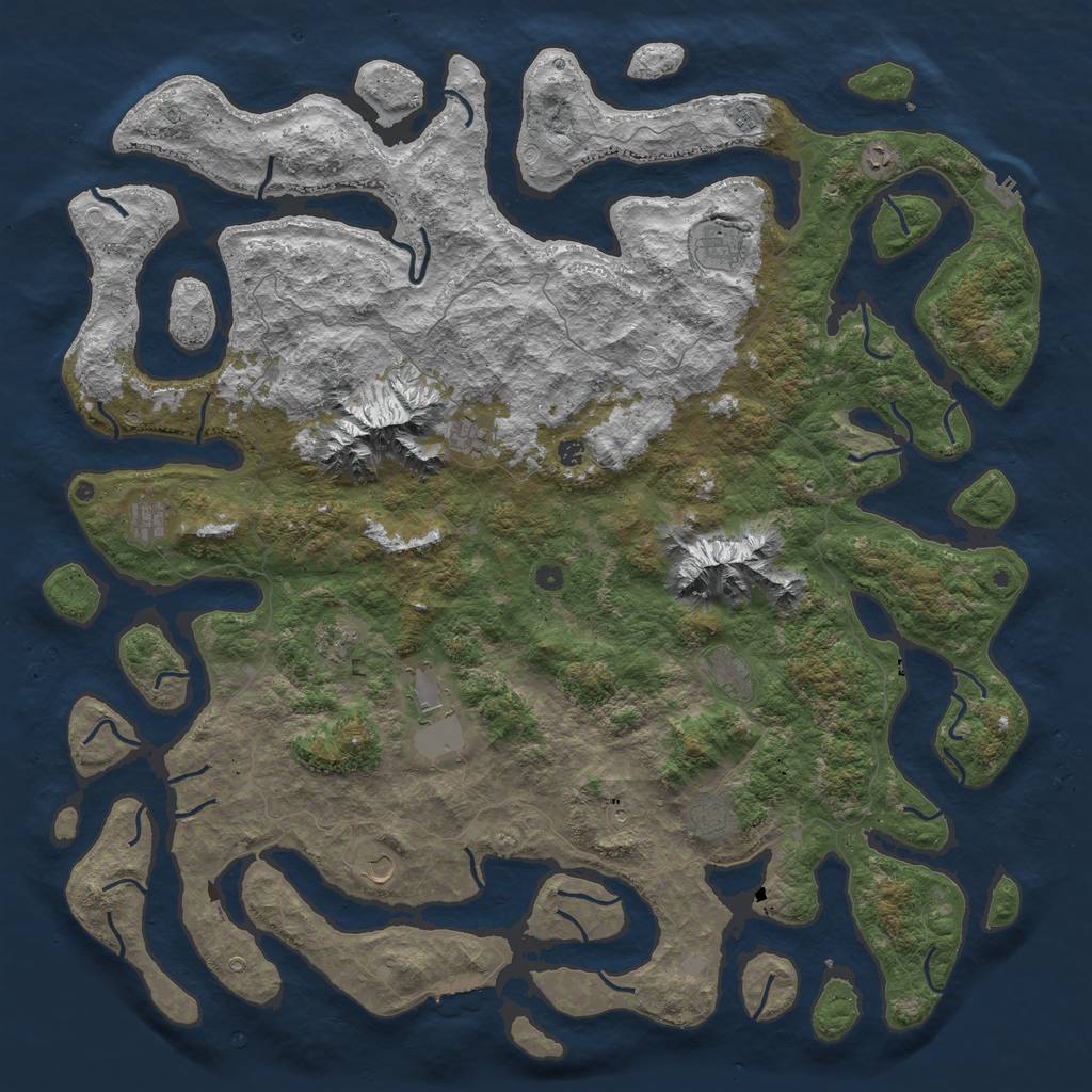 Rust Map: Procedural Map, Size: 6000, Seed: 1982365, 19 Monuments