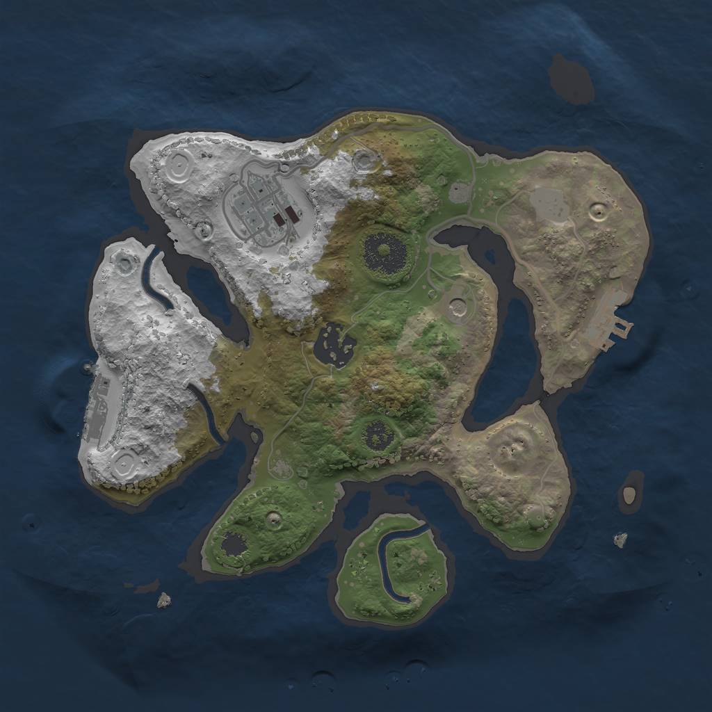 Rust Map: Procedural Map, Size: 2500, Seed: 224713119, 10 Monuments