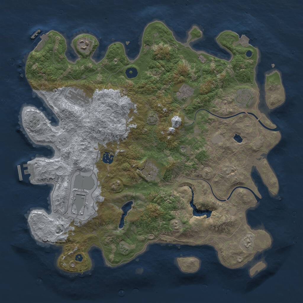 Rust Map: Procedural Map, Size: 4000, Seed: 7587885, 14 Monuments