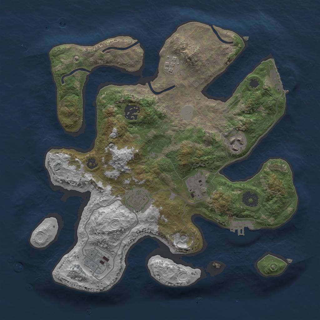 Rust Map: Procedural Map, Size: 3000, Seed: 1165874426, 14 Monuments