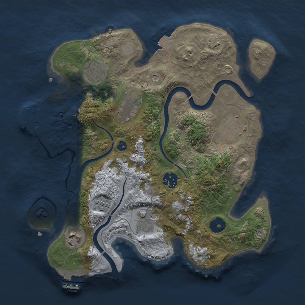 Rust Map: Procedural Map, Size: 3000, Seed: 186053032, 12 Monuments