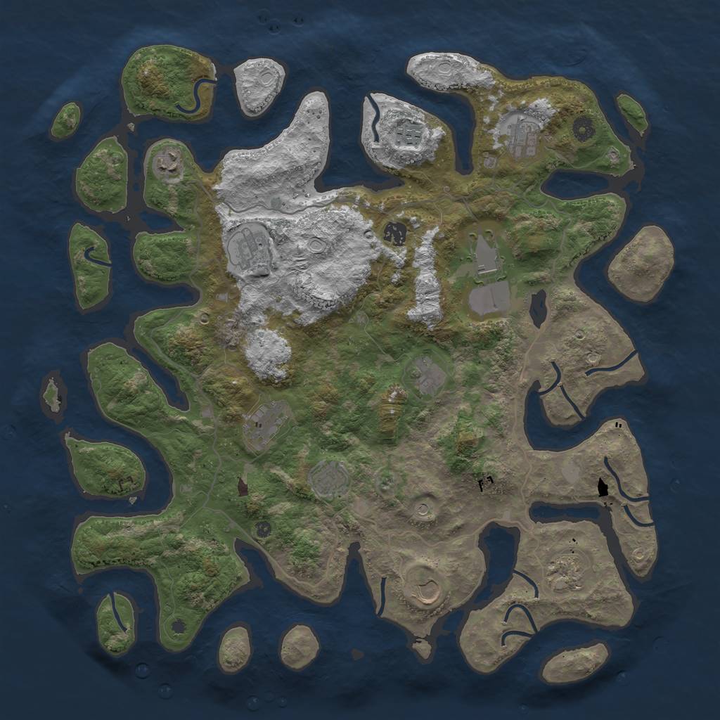 Rust Map: Procedural Map, Size: 4500, Seed: 87471, 17 Monuments