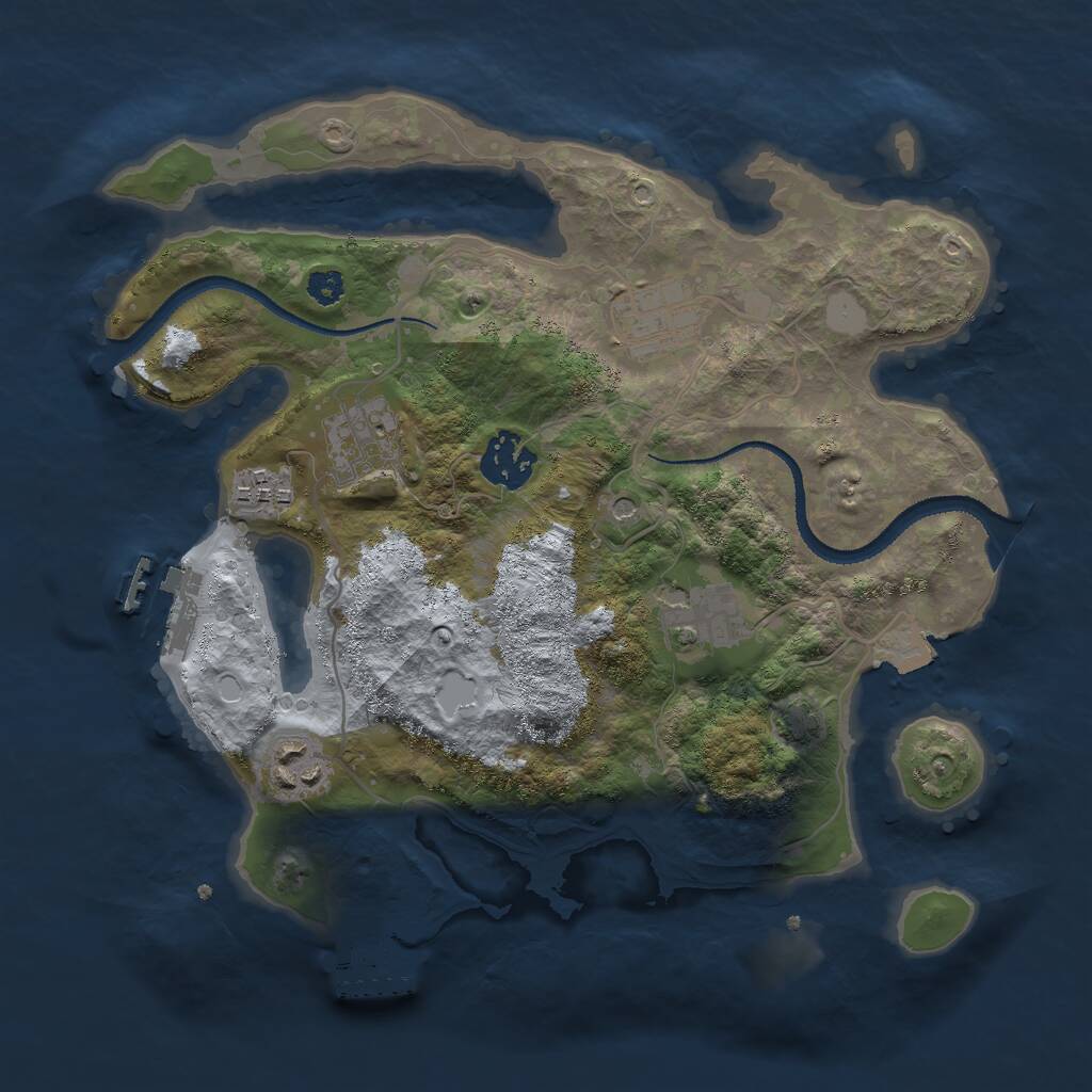 Rust Map: Procedural Map, Size: 3000, Seed: 1645805017, 11 Monuments