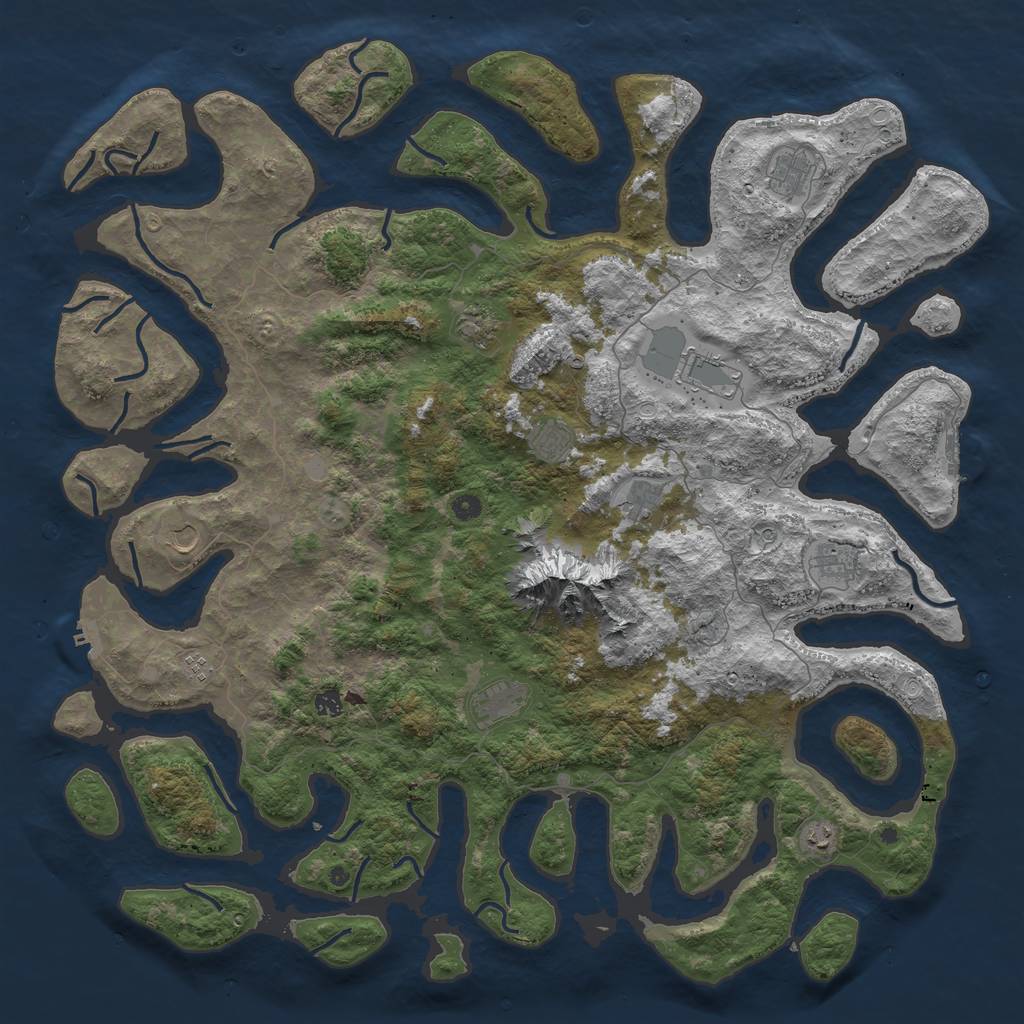 Rust Map: Procedural Map, Size: 5500, Seed: 132, 19 Monuments