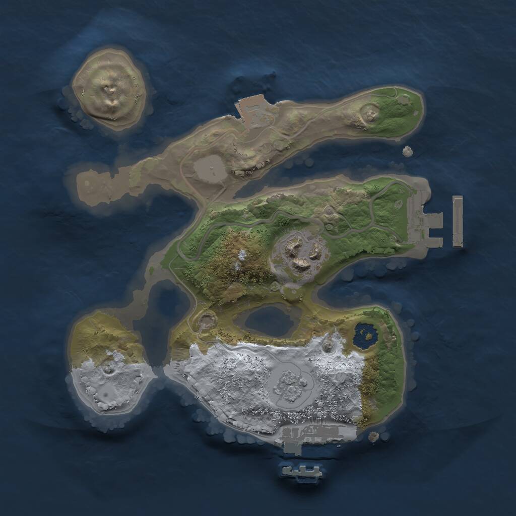 Rust Map: Procedural Map, Size: 2000, Seed: 50661, 5 Monuments