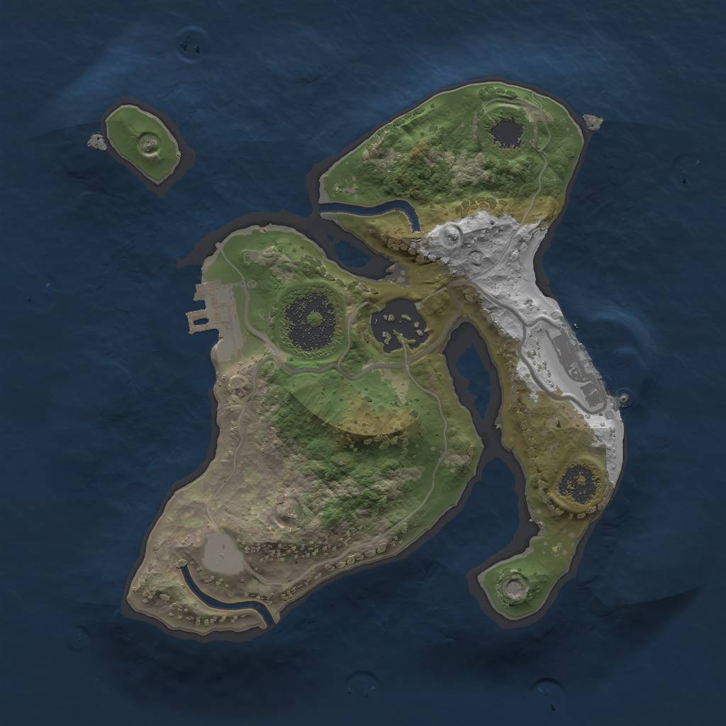 Rust Map: Procedural Map, Size: 2000, Seed: 3121970, 8 Monuments