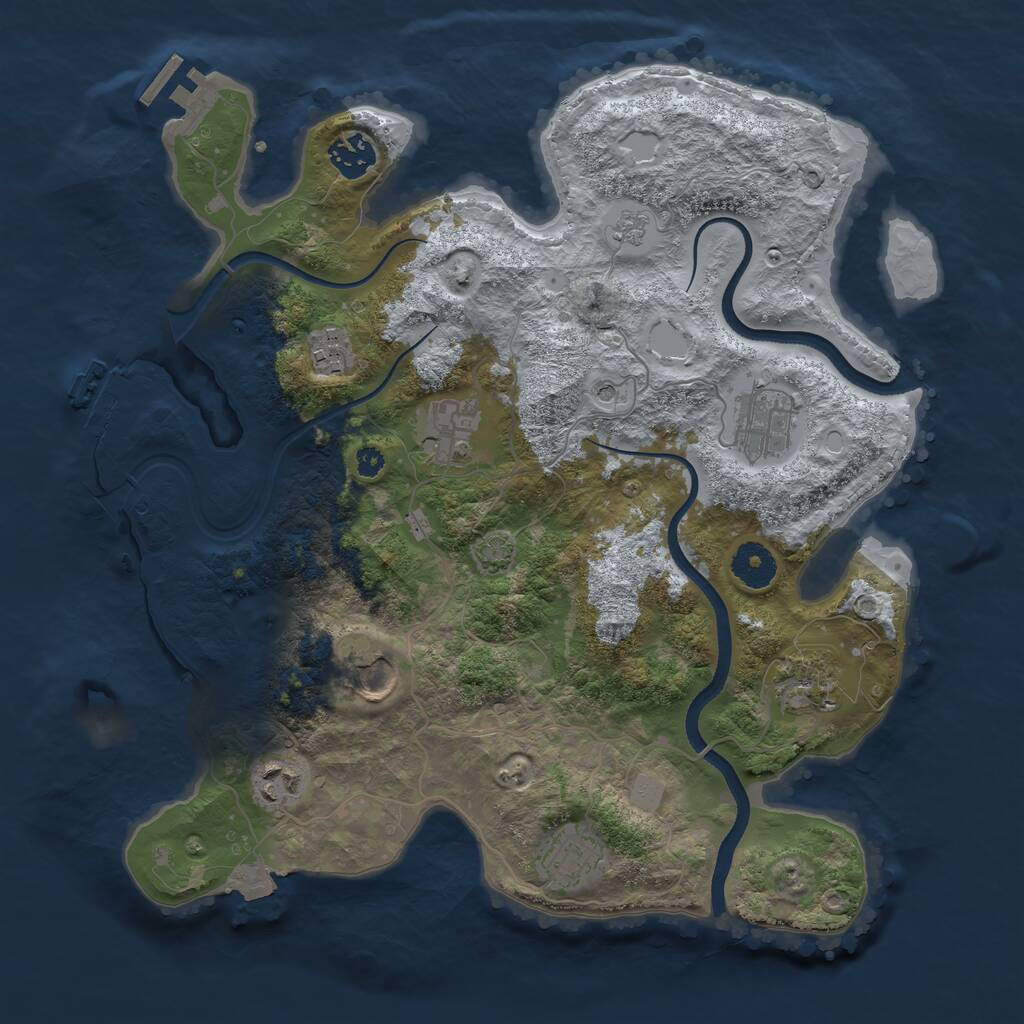 Rust Map: Procedural Map, Size: 3500, Seed: 1600922691, 14 Monuments