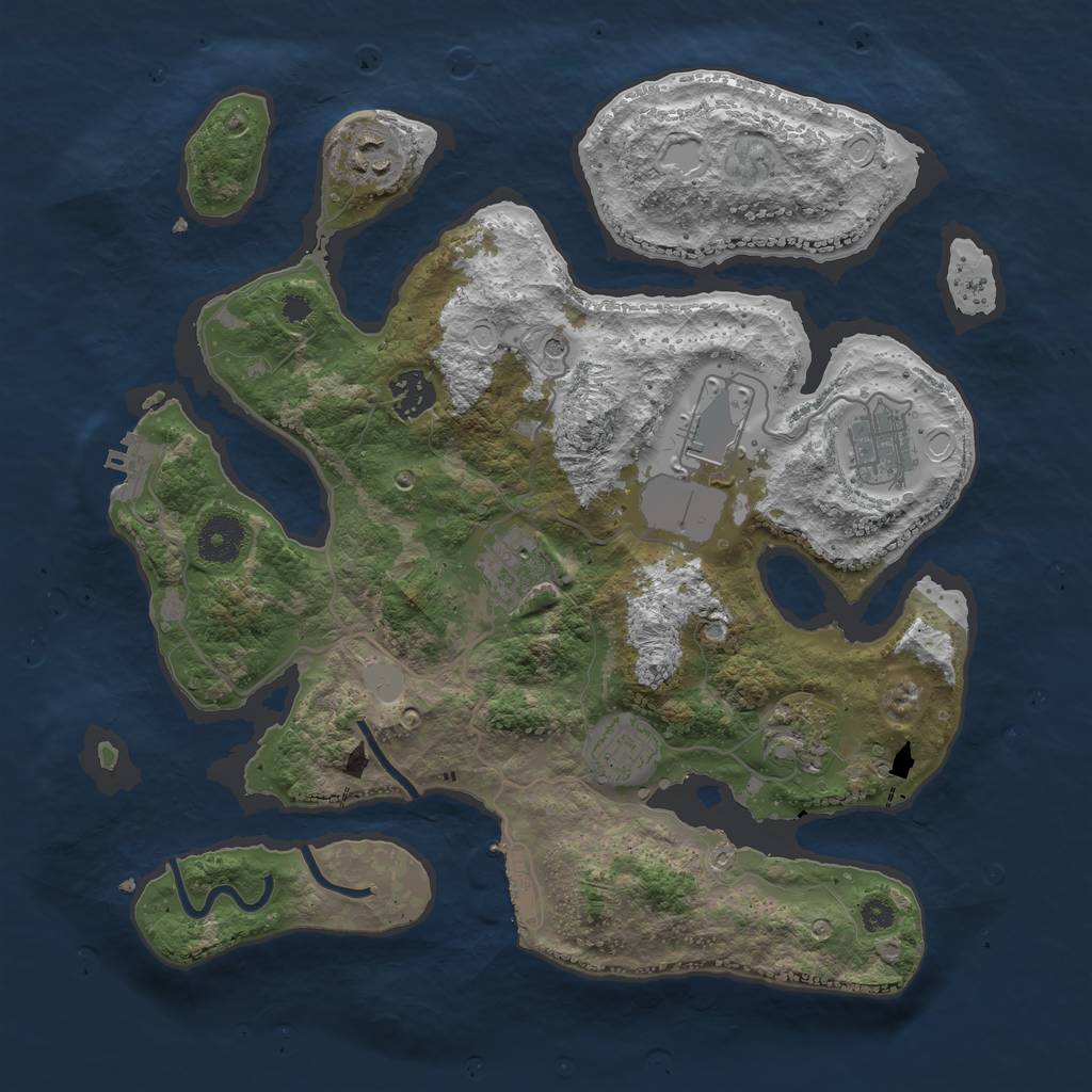 Rust Map: Procedural Map, Size: 3500, Seed: 1600922691, 15 Monuments