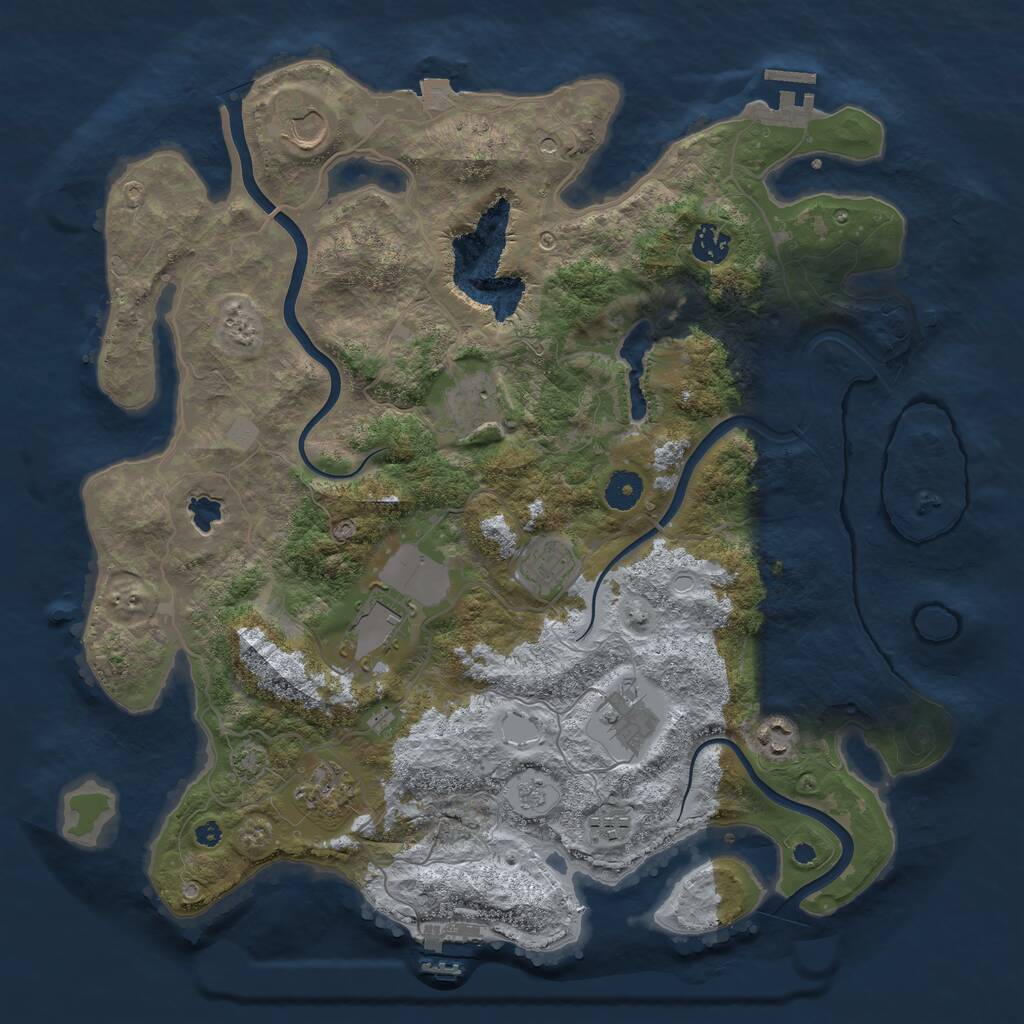 Rust Map: Procedural Map, Size: 4000, Seed: 218954, 15 Monuments
