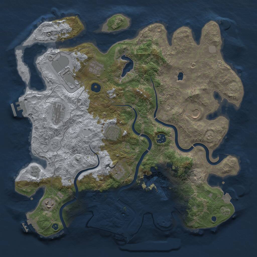 Rust Map: Procedural Map, Size: 4000, Seed: 486, 15 Monuments