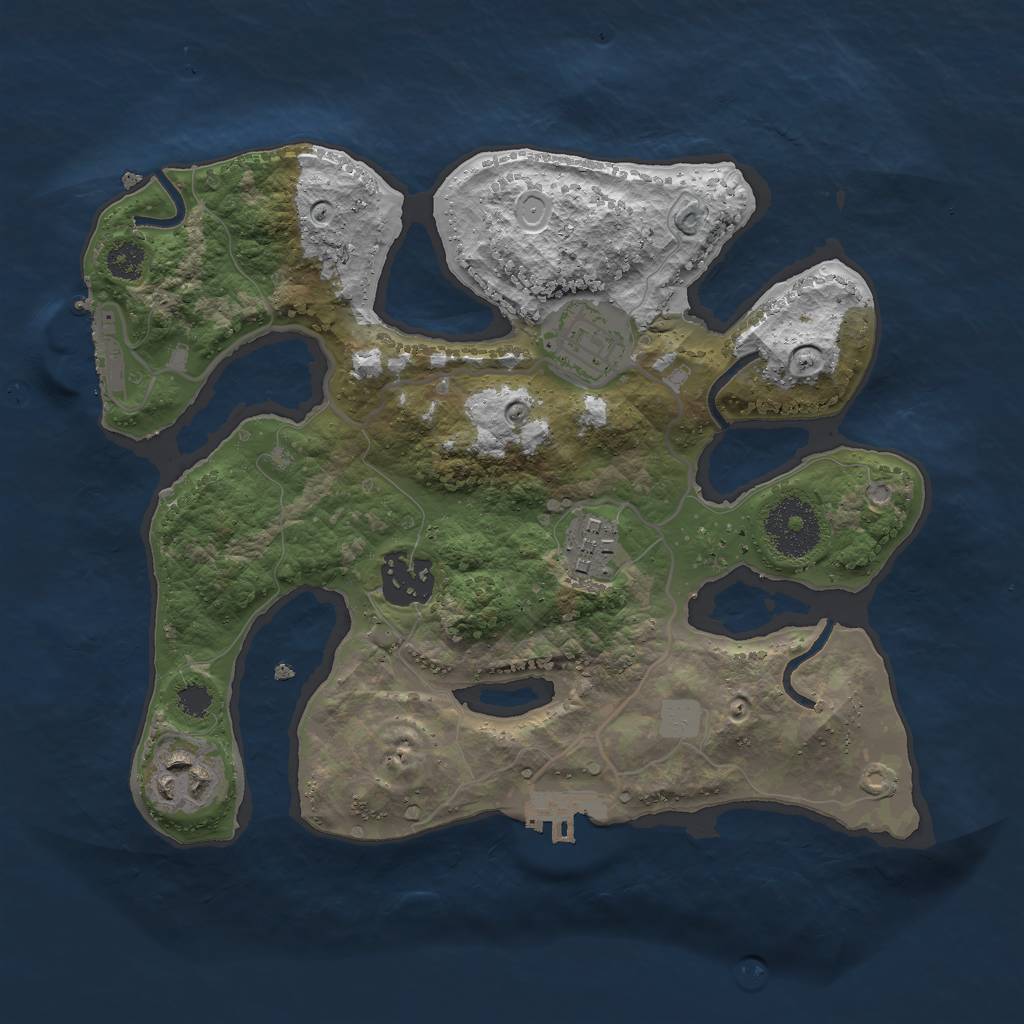 Rust Map: Procedural Map, Size: 2750, Seed: 56561631, 11 Monuments