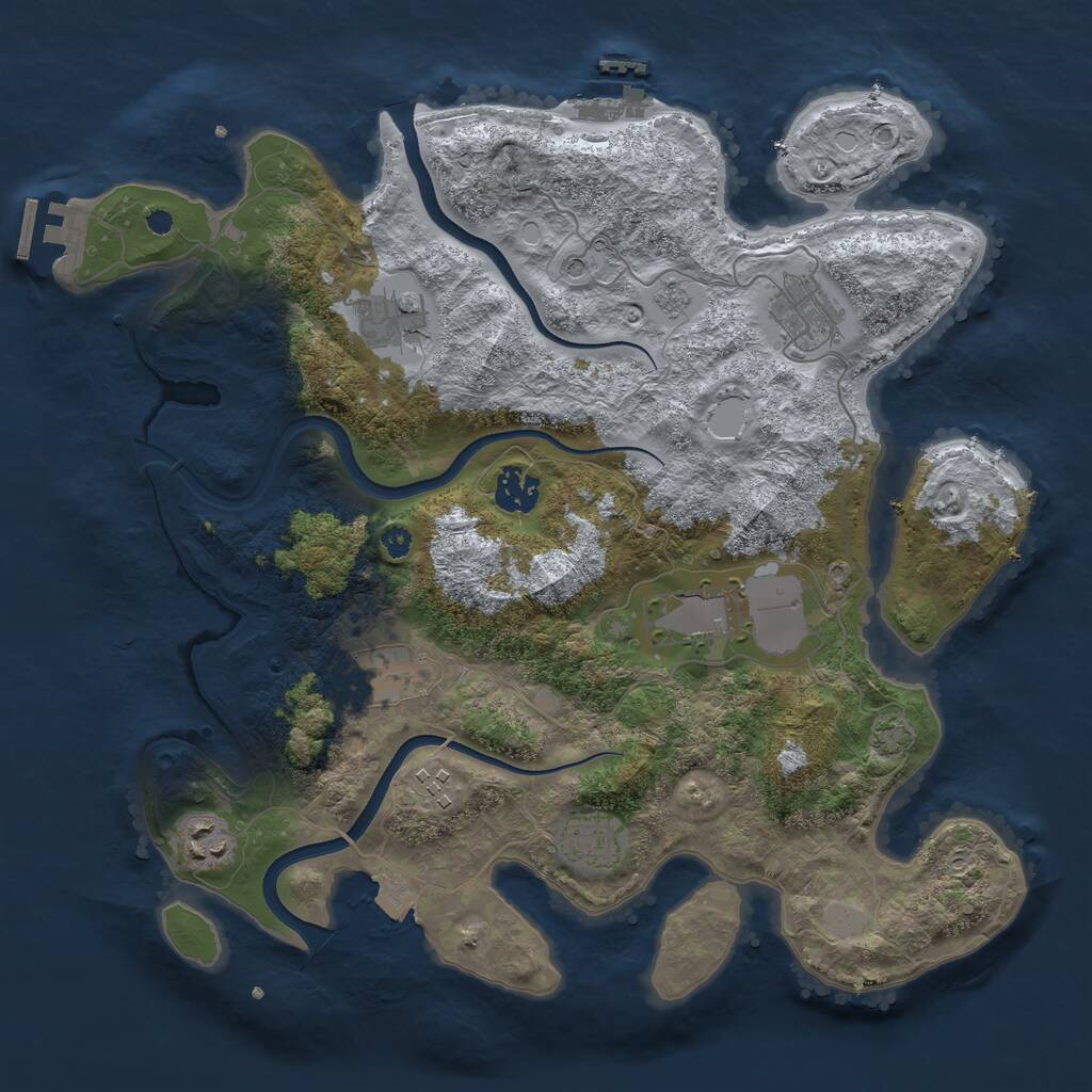Rust Map: Procedural Map, Size: 3600, Seed: 612422119, 14 Monuments