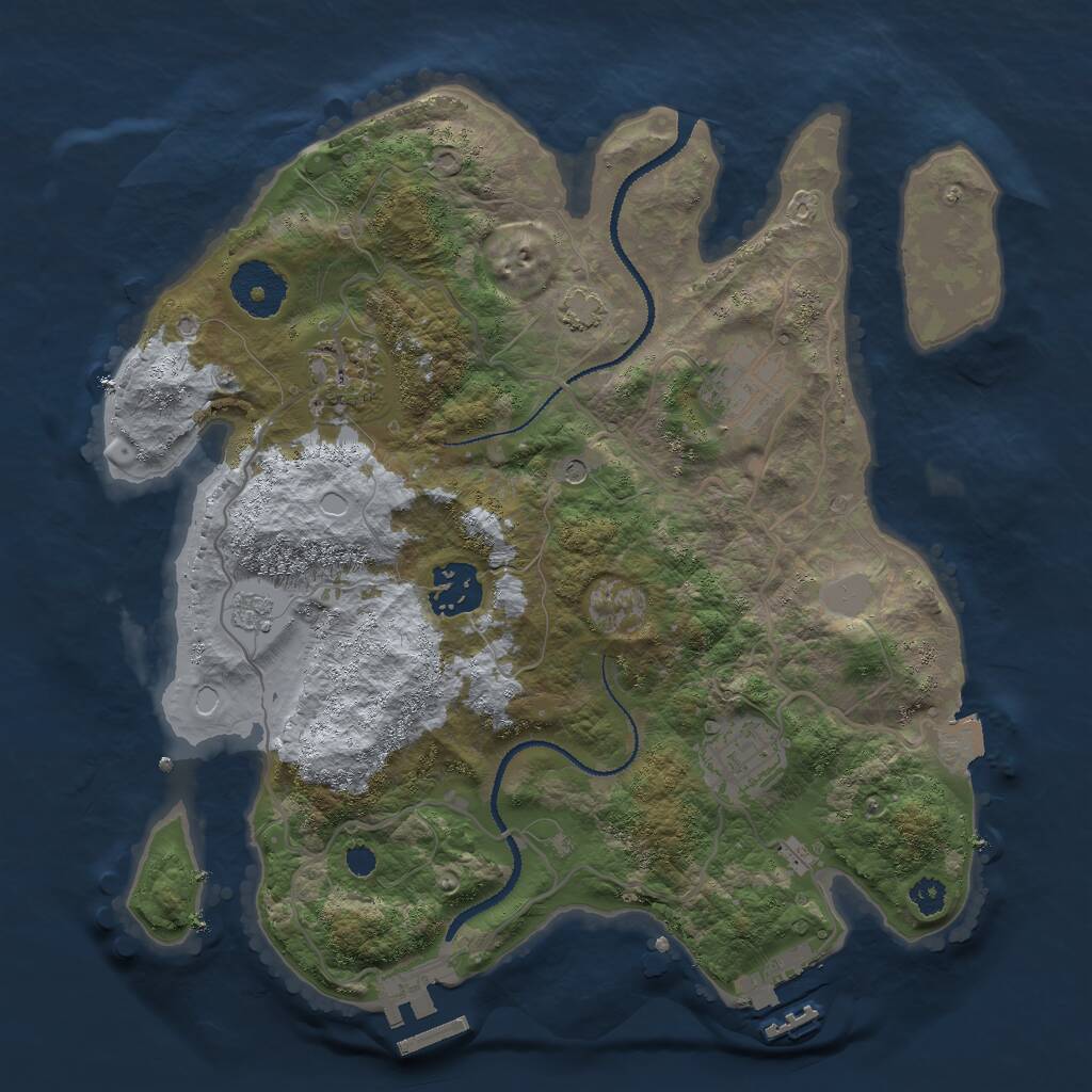 Rust Map: Procedural Map, Size: 3000, Seed: 206846944, 10 Monuments